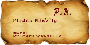 Plichta Mihály névjegykártya