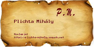 Plichta Mihály névjegykártya
