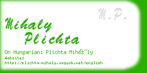 mihaly plichta business card